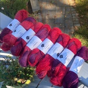 FIESTA YARNS Poppies colorway. 7 skeins for kit sweater (L)  + 1 silk skein
